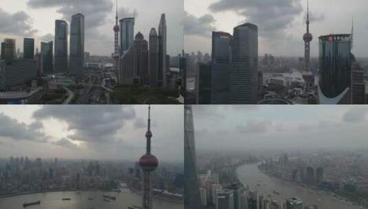 上海CBD金融中心陆家嘴-2.7K航拍视频高清在线视频素材下载