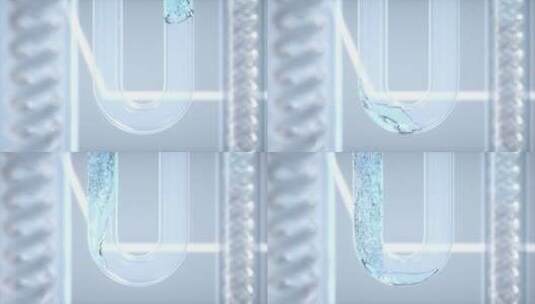 医学生物化学试剂流过U型管子动态唯美视频高清在线视频素材下载