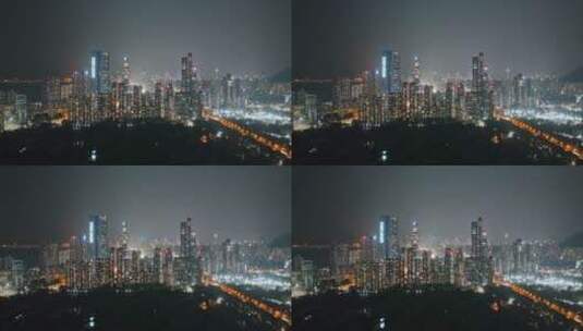 深圳高画质宽屏航拍大全景夜景高清在线视频素材下载