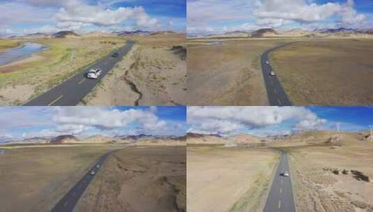 越野车行驶在西藏219国道上高清在线视频素材下载