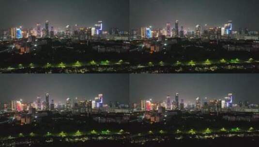 深圳 深圳夜景 夜景 航拍 科技园高清在线视频素材下载