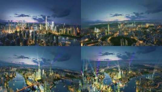 14.三维城市夜景城市发展展望未来（bts）高清在线视频素材下载