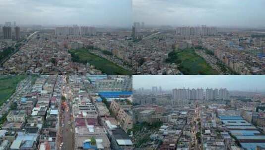 4K广州番禺城中村与高楼大厦对比航拍空镜高清在线视频素材下载