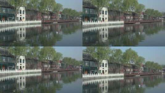 北京什刹海景色可调色风景旅游高清在线视频素材下载