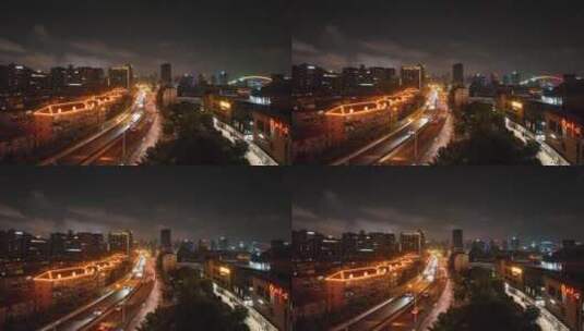 上海浦西内环高架航拍高清在线视频素材下载