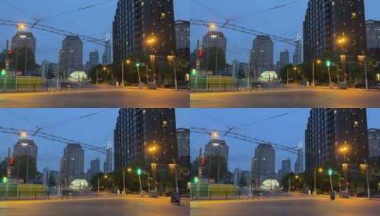 上海封城中的夜晚城市高清在线视频素材下载