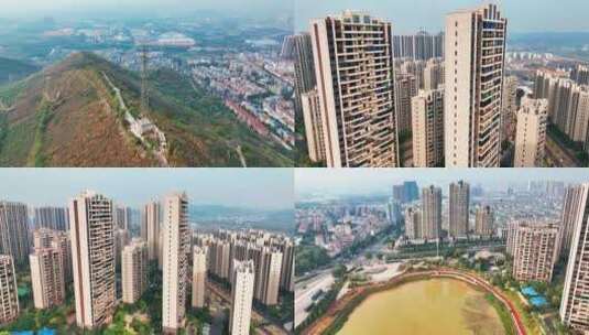 广西柳州市鹿寨县多建筑航拍高清在线视频素材下载