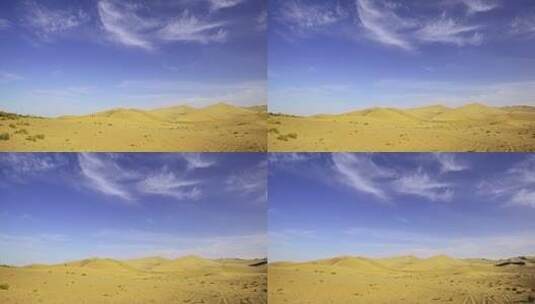 甘肃沙丘沙漠天空蓝天白云高清在线视频素材下载