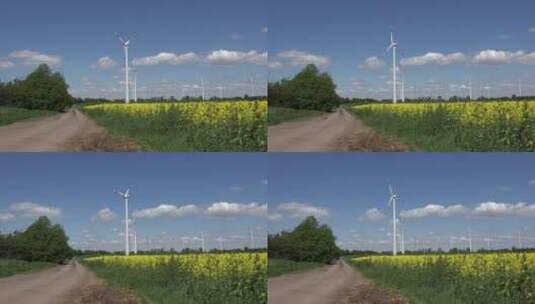 大草原上的风力发电涡旋机高清在线视频素材下载