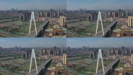 广东省佛山市奇龙大桥航拍高清在线视频素材下载