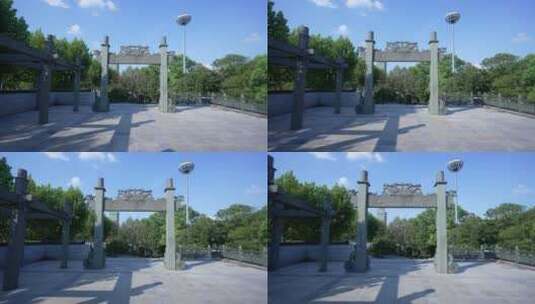 武汉汉阳江滩大禹神话园风景高清在线视频素材下载