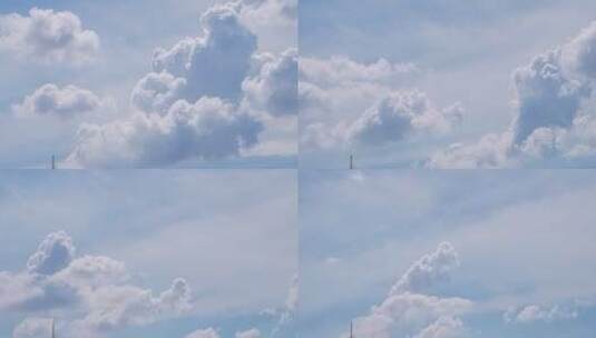 延时摄影空境蓝天白云自然流动云朵高清在线视频素材下载