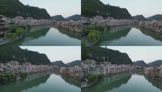 贵州镇江古镇、山河高清在线视频素材下载