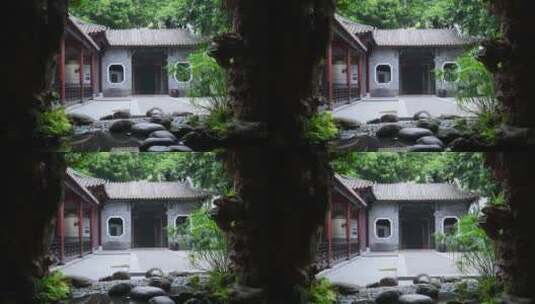传统古建筑岭南园林顺德清晖园景观高清在线视频素材下载
