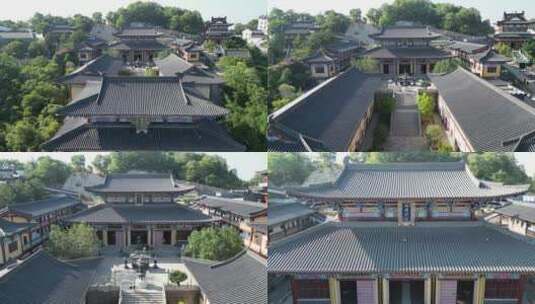 鸟瞰汕头寺庙航拍4K视频高清在线视频素材下载