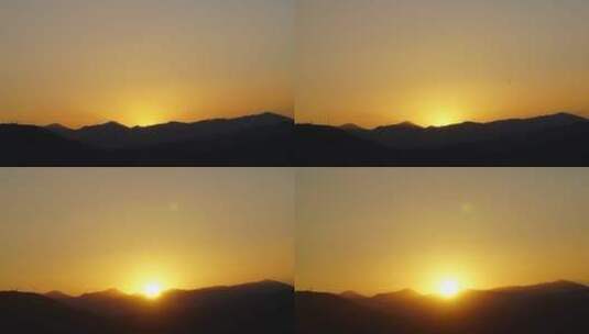 山峰日出延时山脉阳光早上太阳升起太阳光芒高清在线视频素材下载