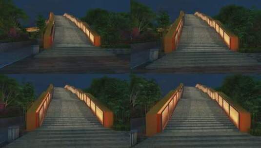 城市栈道桥夜景三维动画高清在线视频素材下载