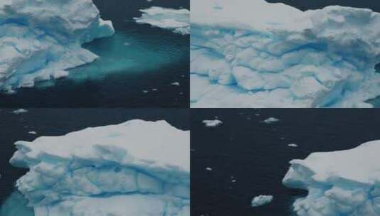 海面巨大冰山航拍高清在线视频素材下载
