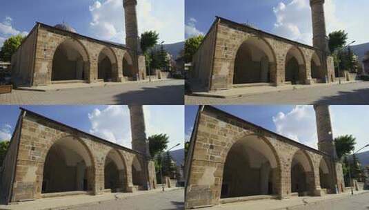 一个非常古老的历史清真寺的外观。
埃尔比斯坦乌卢清真寺。4K。土耳其。1.高清在线视频素材下载