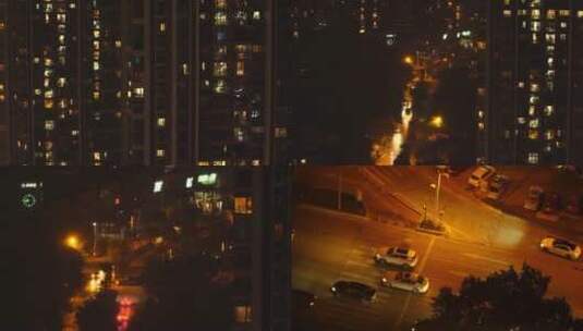 城市万家灯火通明住宅夜景视频素材高清在线视频素材下载