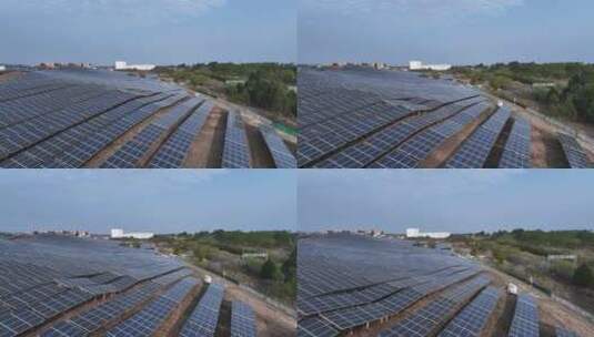 航拍新能源太阳能光伏发电站高清在线视频素材下载
