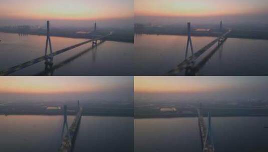 武汉沌口长江大桥夜景高清在线视频素材下载