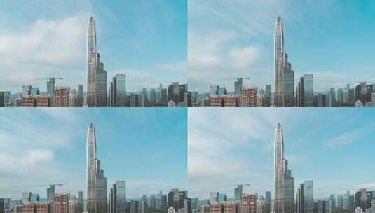 延时4K深圳发展地标建筑平安金融大厦云雾高清在线视频素材下载