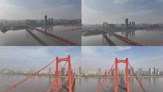 鹦鹉洲长江大桥高清在线视频素材下载
