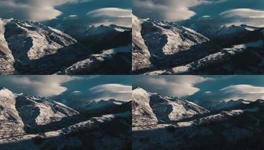 川西四姑娘山雪景航拍高清在线视频素材下载
