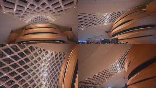 4K哈尔滨大剧院一楼大厅现代建筑艺术高清在线视频素材下载