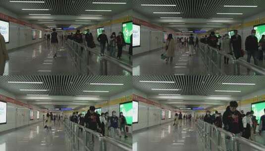 杭州地铁通道高清在线视频素材下载