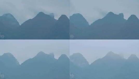 山间雾气朦胧烟雨延时高清在线视频素材下载