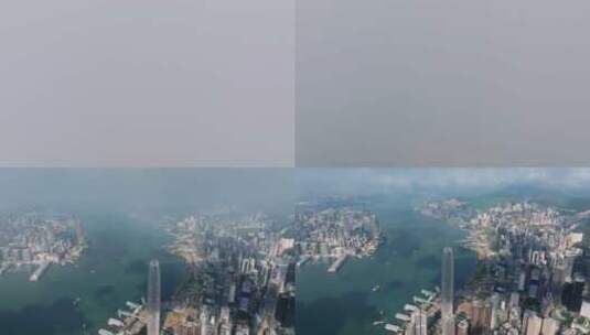 香港航拍港岛穿云大景高清在线视频素材下载