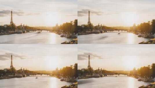 日落时的城市风景高清在线视频素材下载