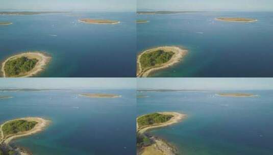 航拍海景与岛屿高清在线视频素材下载