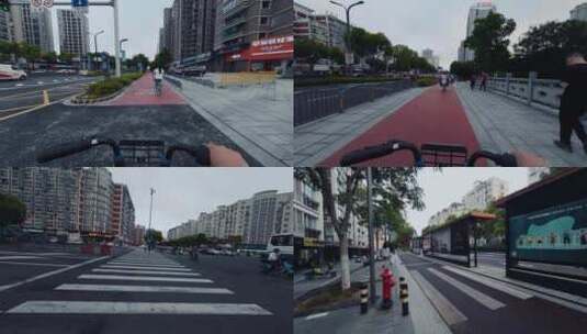 宁波街头骑单车延时高清在线视频素材下载
