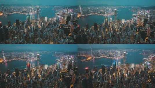 香港太平山航拍城市风景4K高清在线视频素材下载