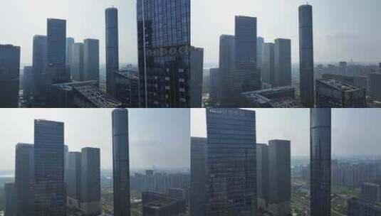 广西南宁城市五象新区蓝天白云航拍高清在线视频素材下载