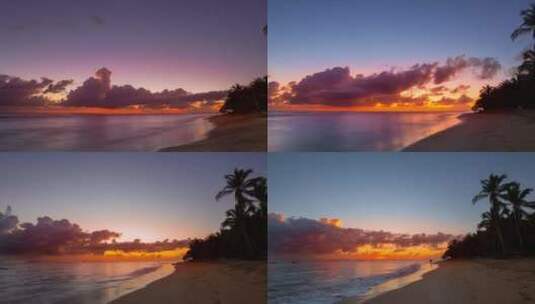 日出时的海滩高清在线视频素材下载