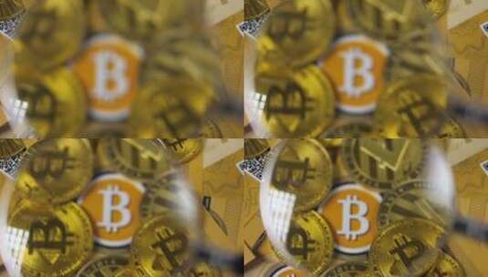 放大镜增加了作为货币制造的硬币高清在线视频素材下载
