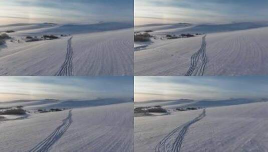航拍大兴安岭丘陵山地寒冬雪景高清在线视频素材下载