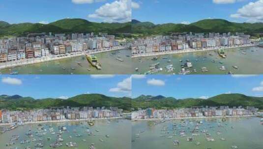 广东江门上川岛三洲渔港航拍高清在线视频素材下载