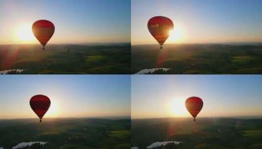 日落时的气球高清在线视频素材下载