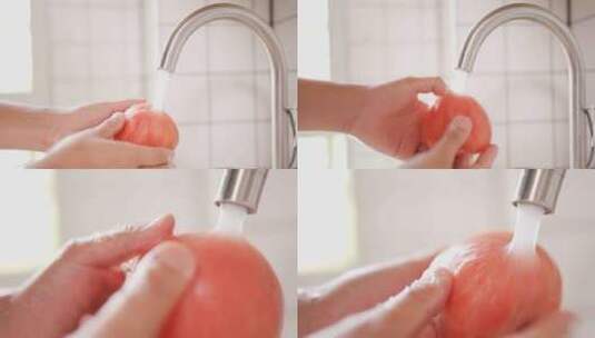 洗西红柿 番茄 蔬菜 健康饮食 有机蔬菜 农高清在线视频素材下载