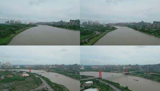 4k广西南宁良庆大桥航拍风光高清在线视频素材下载