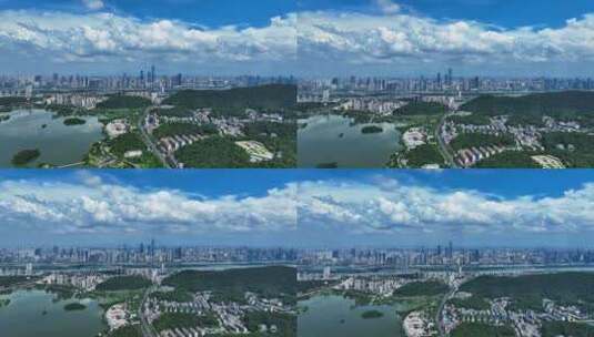 长沙湘江新区全景橘子洲风光高清在线视频素材下载