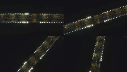 航拍上海南浦大桥璀璨夜景高清在线视频素材下载
