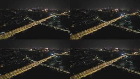 南京城市夜景灯光中华门老门东秦淮河高清在线视频素材下载