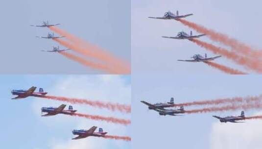 4K稳定：长春航展中国空军天之翼飞行表演队高清在线视频素材下载