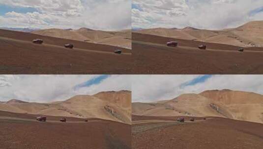 青藏高原的越野车高清在线视频素材下载